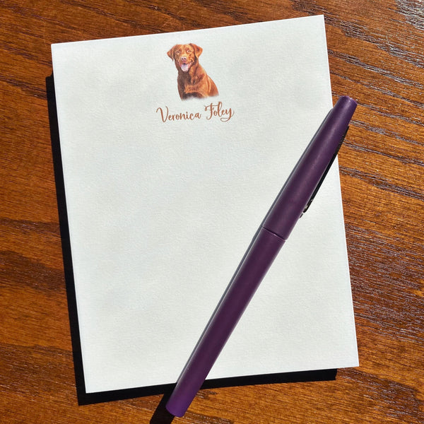 Personalized Flat Coated Retriever, Curly Coated Retriever, Chesapeake Bay Retriever, or Nova Scotia Duck Tolling Retriever Note Cards