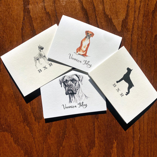 Personalized Boxer Dog Note Cards