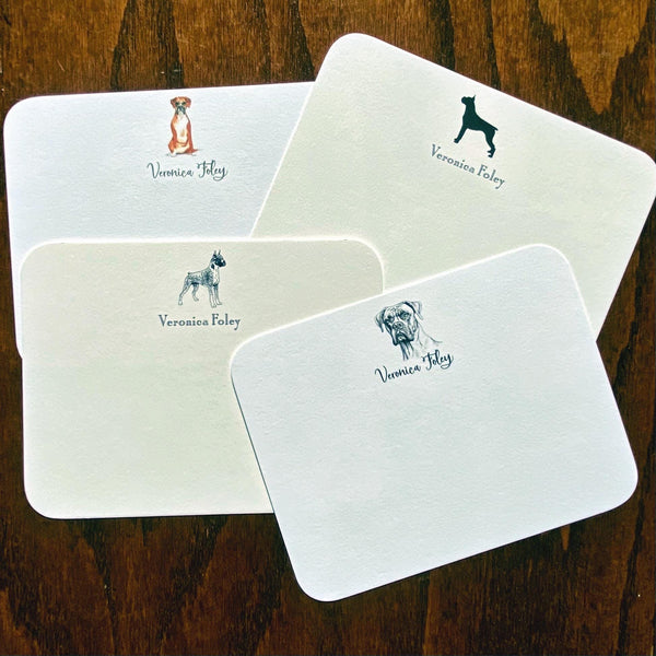 Personalized Boxer Dog Note Cards