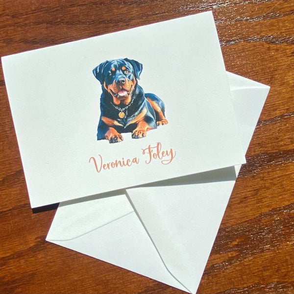 Personalized Rottweiler Note Cards