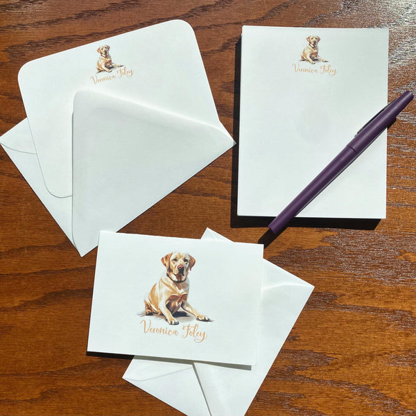 Personalized Black or Yellow Labrador Retriever Cards or Note Pads