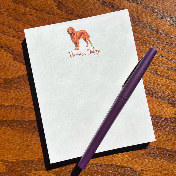 Personalized Nova Scotia Duck Tolling Retriever Note Cards or Note Pad with Toller Dog Silhouette