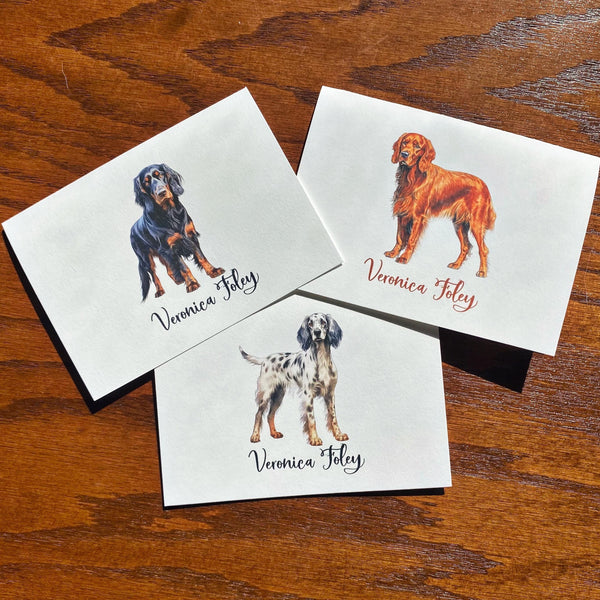 Personalized Nova Scotia Duck Tolling Retriever Note Cards or Note Pad with Toller Dog Silhouette