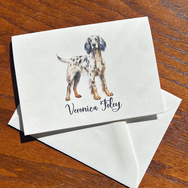 Personalized Nova Scotia Duck Tolling Retriever Note Cards or Note Pad with Toller Dog Silhouette