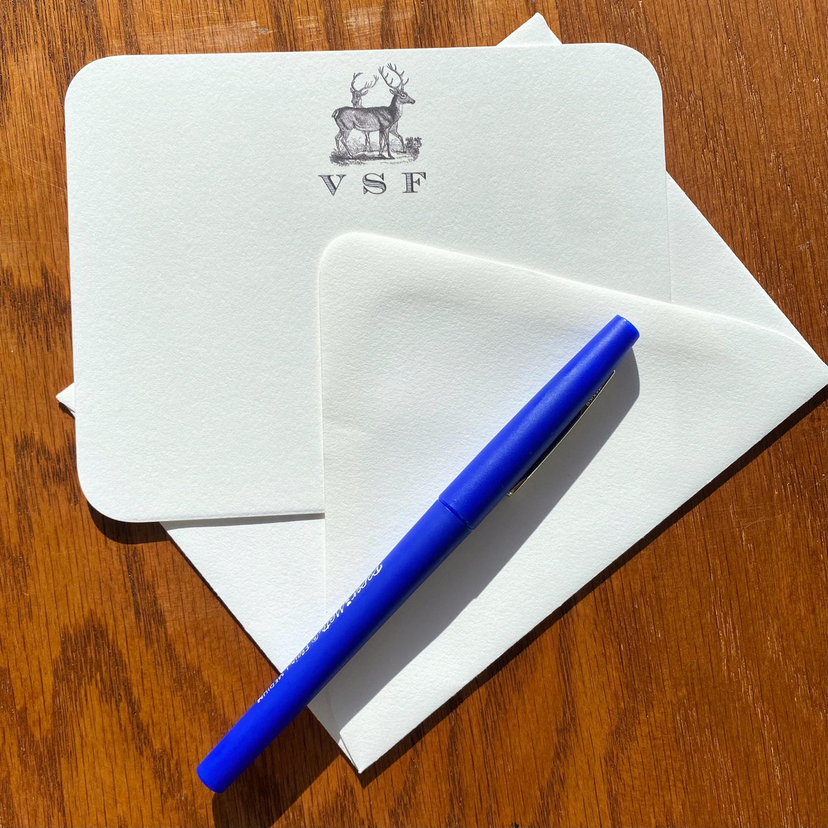Personalized Deer Stationery Note Card Set