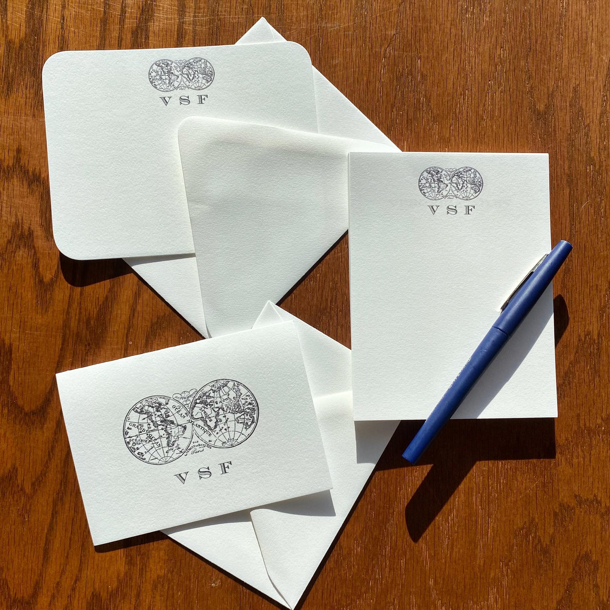 Monogrammed Globe Stationery For Men: Best Personalized Fathers Day Gift Ideas, Set of 10+ Great Gift for Dads, top fathers day gifts
