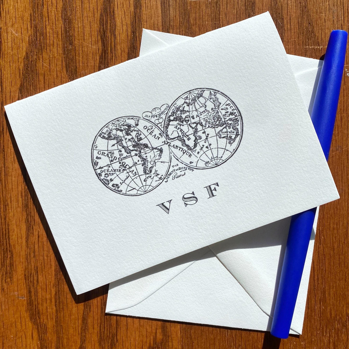 Monogrammed Globe Stationery For Men: Best Personalized Fathers Day Gift Ideas, Set of 10+ Great Gift for Dads, top fathers day gifts