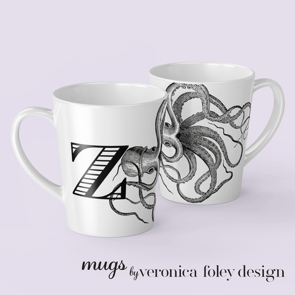 Letter Z Octopus Mug with Initial